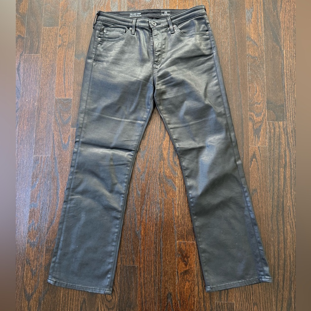 AG Black Wax-Coated Flared Jeans